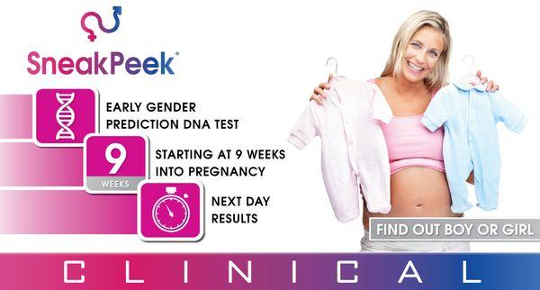 Sneak Peek Clinical, DNA Gender Reveal, 99.6% accuracy