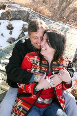 Wintertime engagement pictures of local New Mexicans