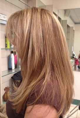 Highlight, color, and hair cut