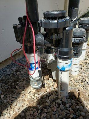 New sprinkler control valve with improved galvanized main line and coupling.