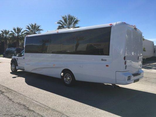 Deluxe high end party buses from 23 to 39 passenger. 39 passenger bus has onboard restroom.