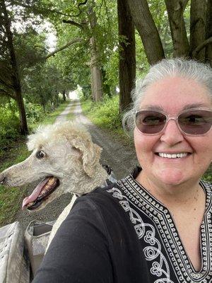 Taking my dog for a ride with my new glasses.