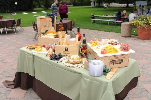 Appetizers outside before dinner