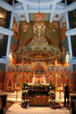 Inside of the church during the Good and Holy Friday