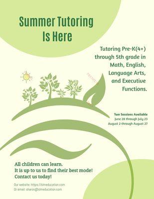 Summer Tutoring Flyer