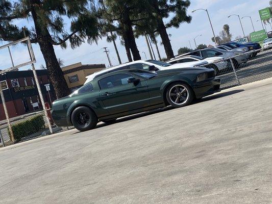 Mustang with custom exhaust setup xpipe with V-bands