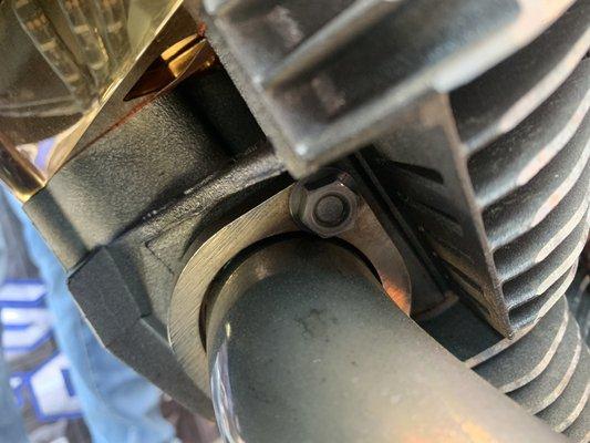 Exhaust bolt backing out