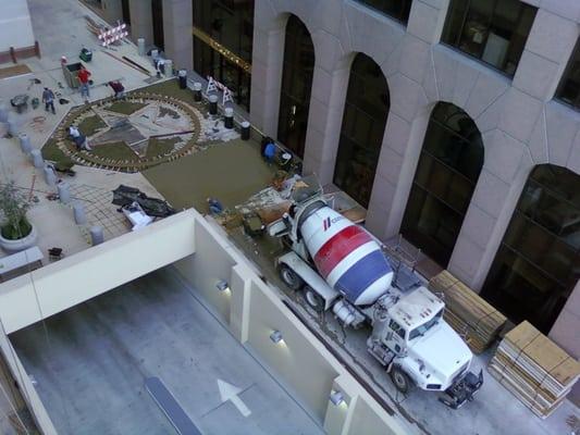 Pouring a concrete star at The Ashton on 2nd st.