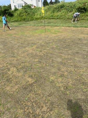 One Aid the "greens" at Ingleside Golf Club.