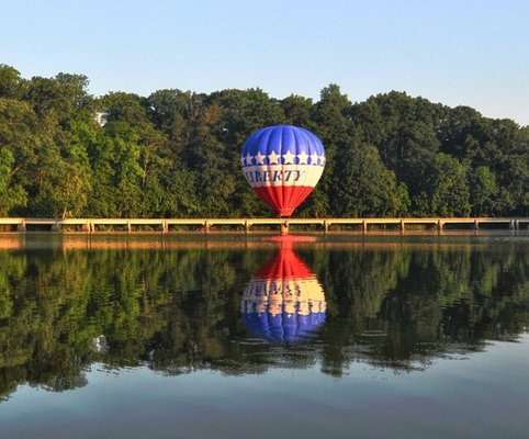 Hot air ballon ride at lake linganore beach