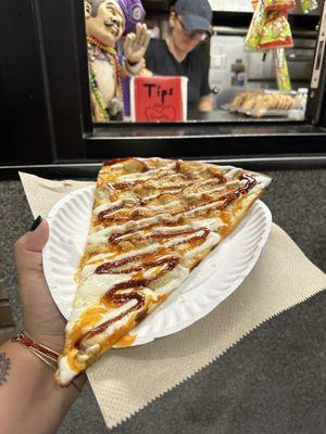 Cheese pizza with all the sauces