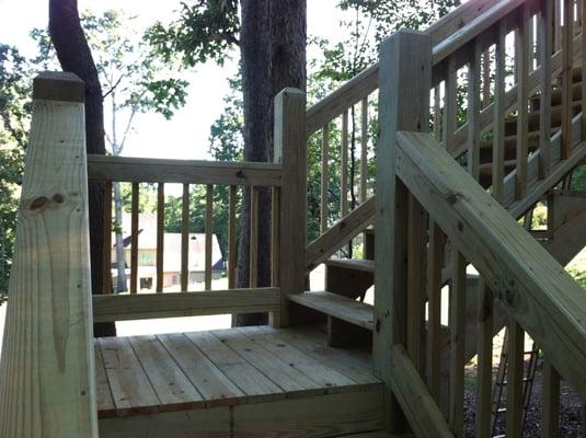 Our rails and treads are built to last - A deck by Legendary Renovations.