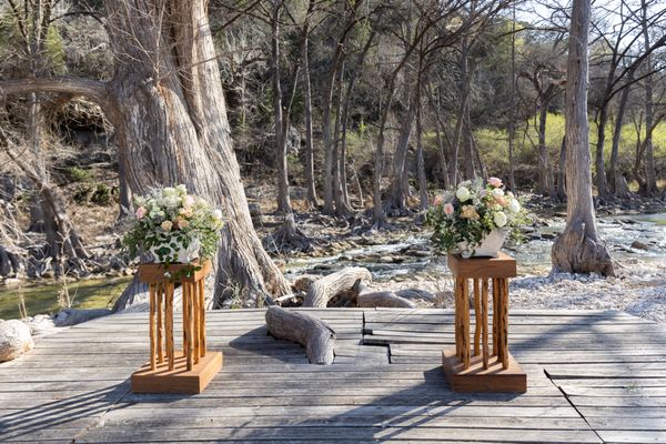 Ceremony site. Floral arrangements provided by OGR. This is just one of many decorations you can pick from.