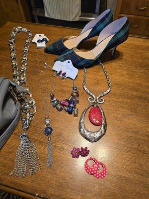 Jewelry and shoes I purchased.