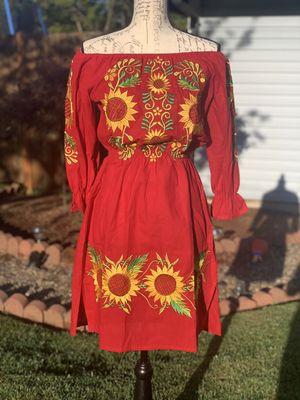 Red sunflower dress