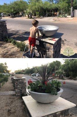 Boss Man Helping Install Flowers