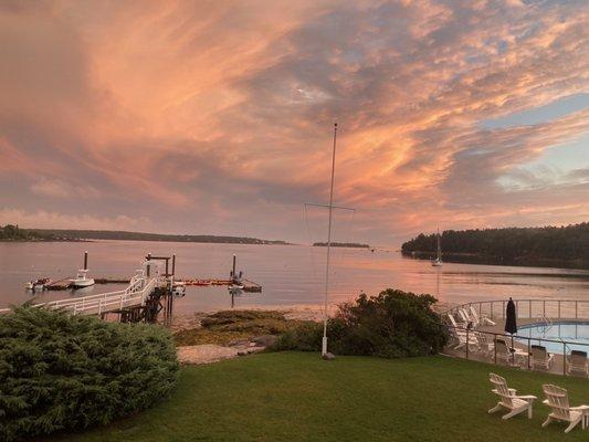 View from the deck at sunset