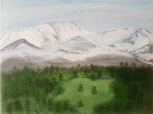 First Snow...painting of Switzerland