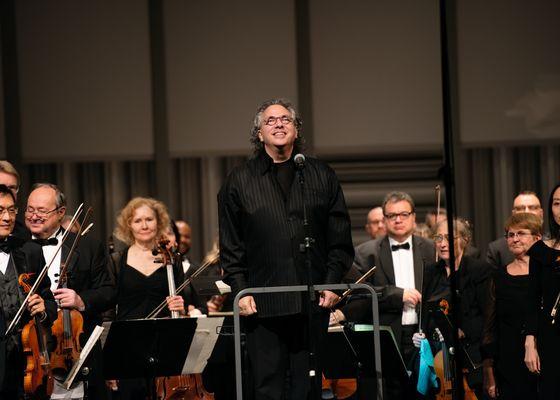 Maestro Raffaele Ponti smiles out at the audience following the 2019/20 season finale.