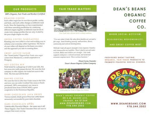 Deans Beans Flyer Front