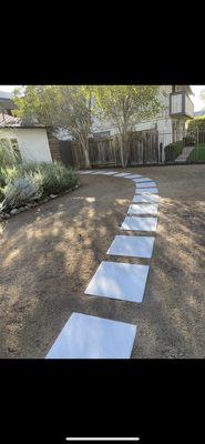 Cement blocks walkway