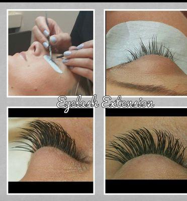 Before and after Ellipse Eyelash extensions