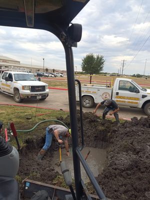 Emergency water line repair at Lone Oak ISD