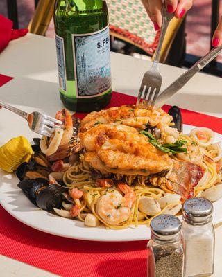 Italian seafood pasta in Miami Beach