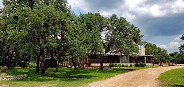 Our first view of The Lodge at Rebecca Creek Bed and Breakfast.