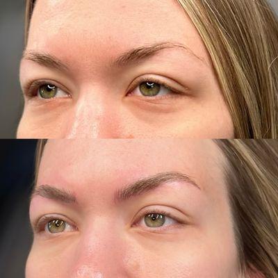 Microblading before and after.