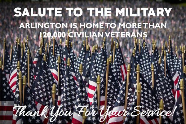 Arlington is home to 120,000 civilian Veterans!