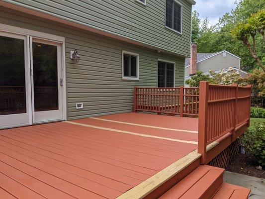 deck during refinishing process