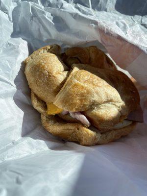 Ham egg and cheese croissant