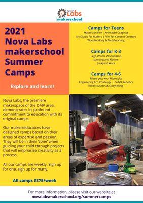 2021 Nova Labs makerschool Summer Camp