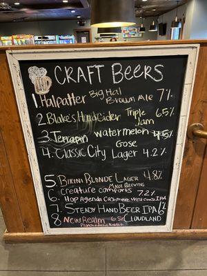 The constantly changing craft draft menu!