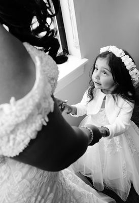 Wedding day- special moment with flower girl