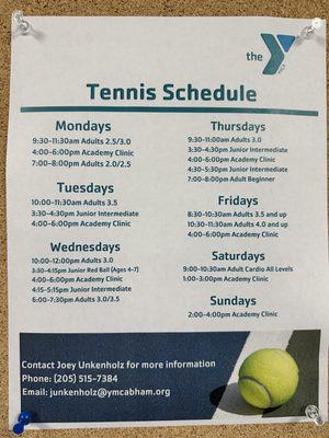 This is our clinic schedule.  Contact Joey if you want to sign up.  Non members are welcome.