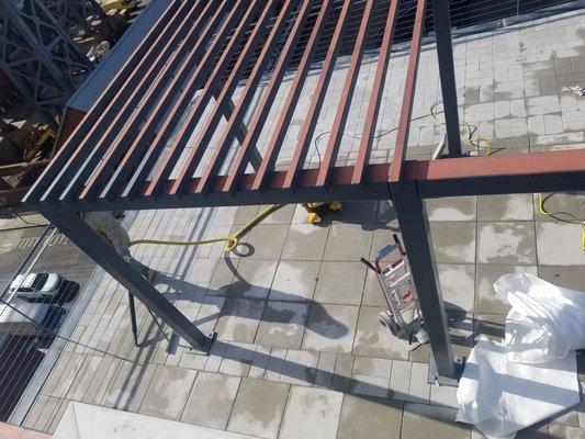 Pavers Installation on the penthouse 
Brooklyn N.Y.