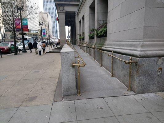 Ramp to Renaissance Court on Randolph St. Side of Chicago Cultural Center