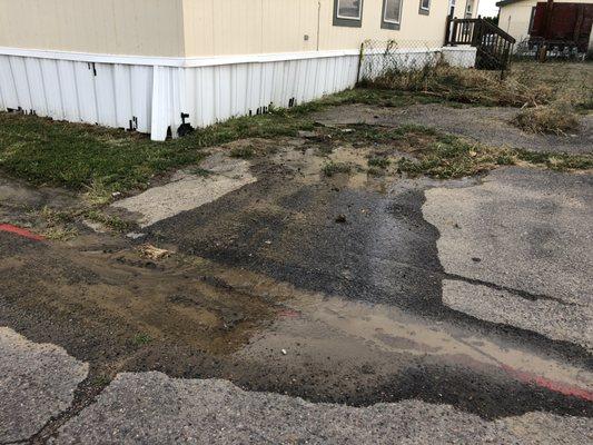 Water pouring out from the ground...