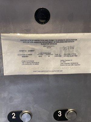 The elevator permit expired a year ago.