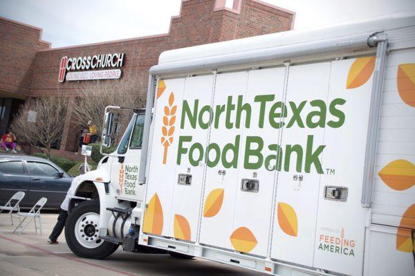 Every 4th Sunday, CC partners with Breaking Bread & North Texas Food Bank to help the Denton community.