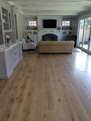 3/4 x 8" Light Rustic Engineered French Oak White Oak with Light Color and Satin Finish.