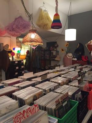 A look over the records towards the men's clothing section. Lots to see!