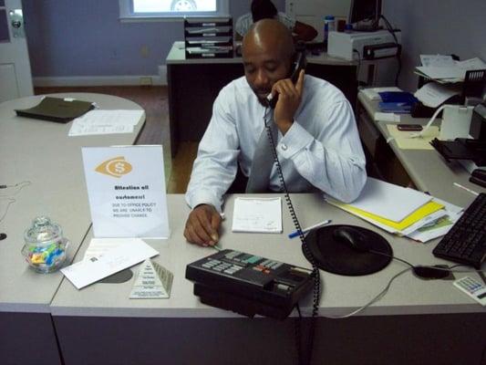 Agent at desk