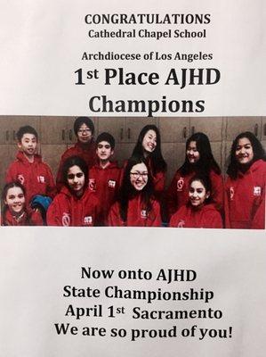 Congrats to our 2017 Academic Decathlon team. On their way to state!