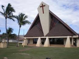 St. Theresa's Parish - Front of church facing the beach.