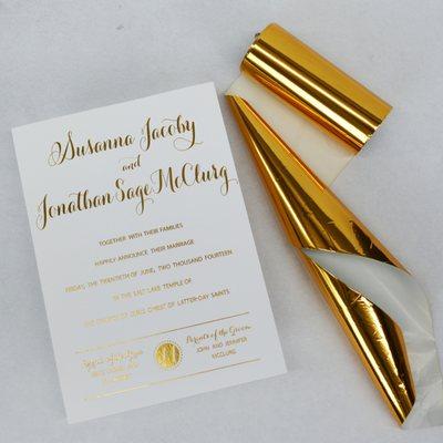 Gold foil invitation