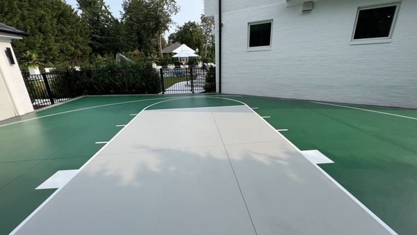 Basketball court design/install project in Woodsburgh NY.