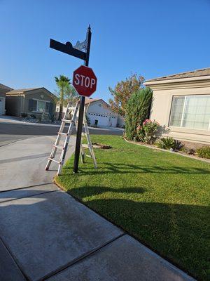 Street sign refresh.
Sand, paint and letter